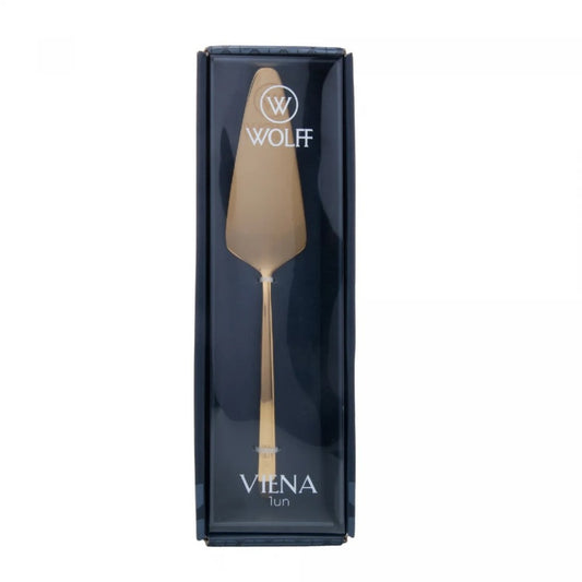 Espátula para Bolo Wolff Viena Dourada em Aço Inox 27,5cm
