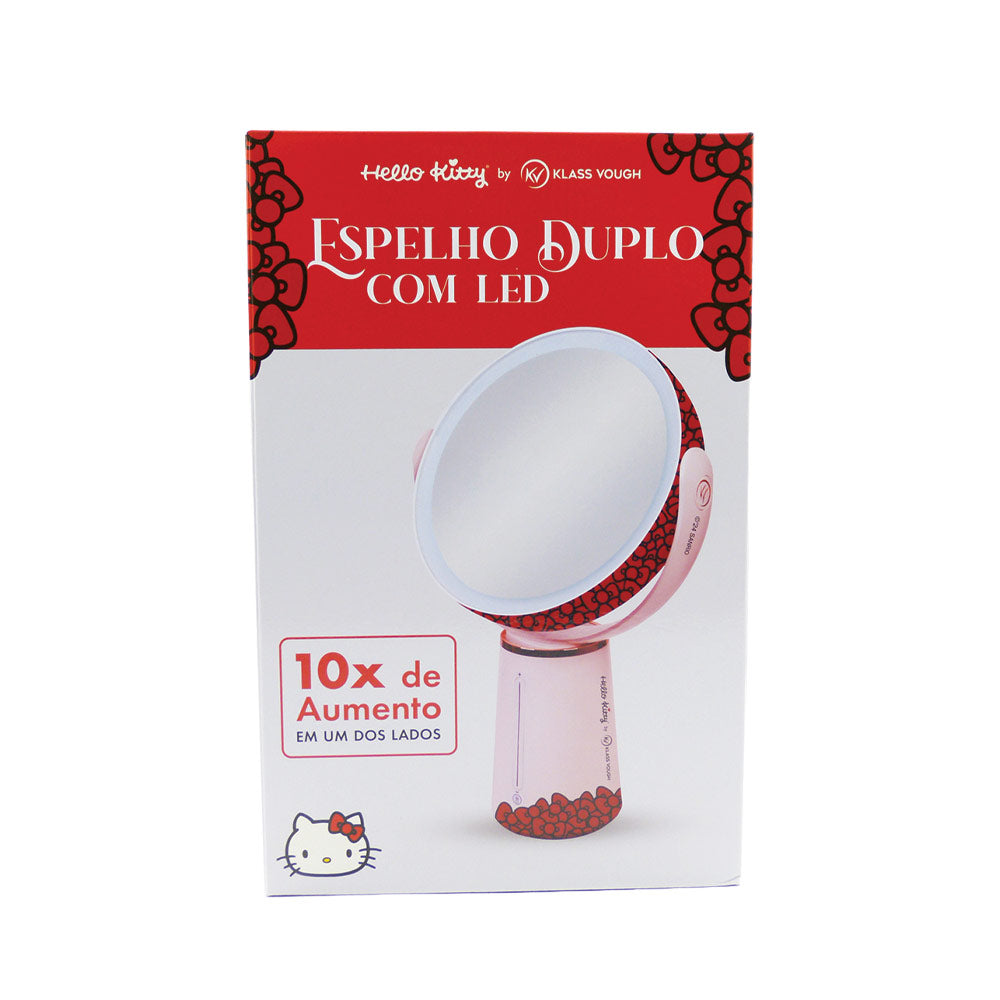 Espelho Duplo de Aumento em 10x com Led Hello Kitty