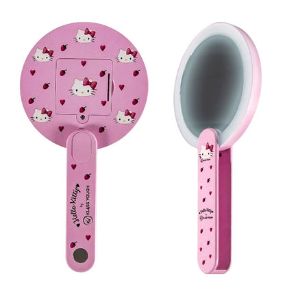 Espelho de Maquiagem com LED Hello Kitty Lumi Reflect Klass Vough Rosa Portátil