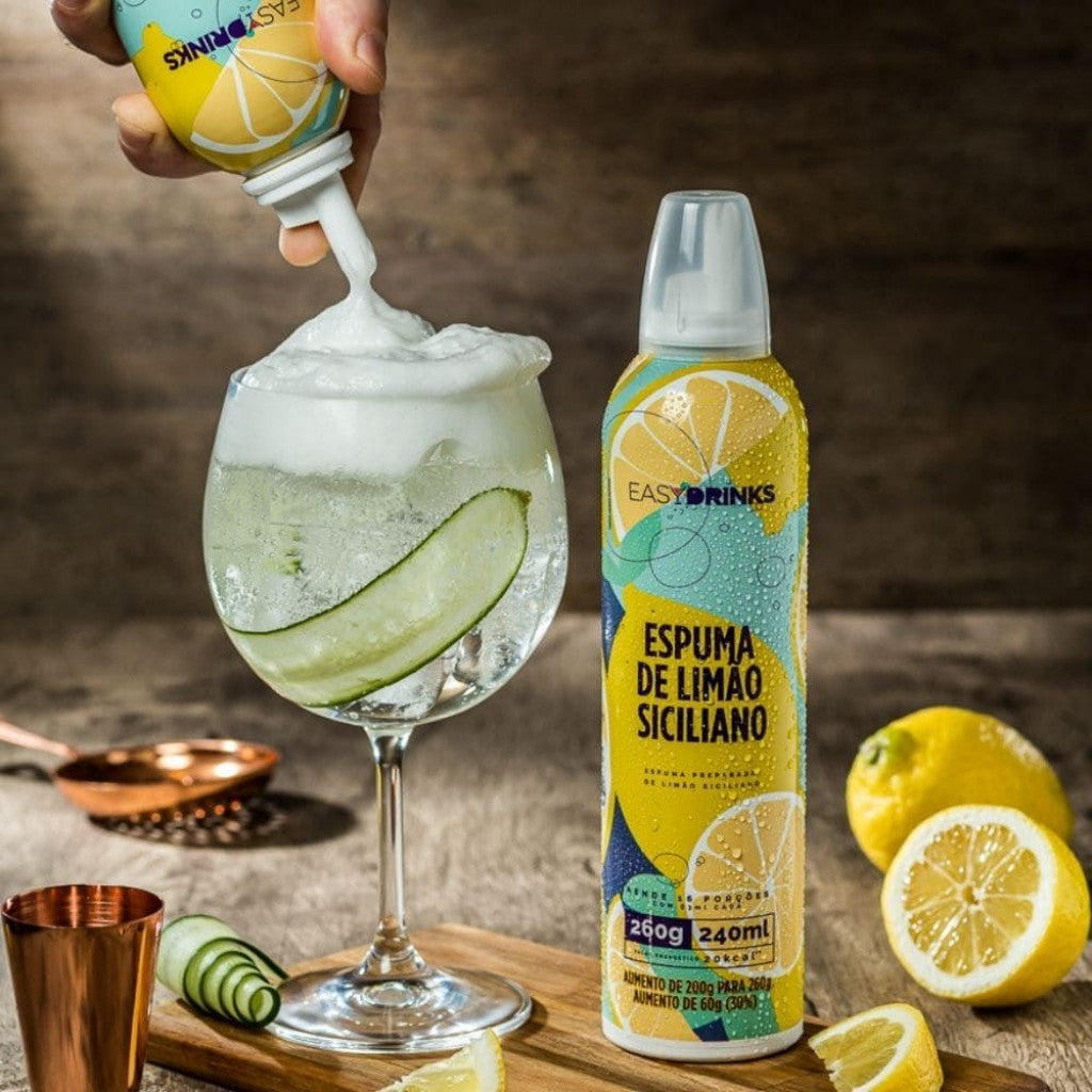 Espuma para Drinks Sabor Limão Siciliano e Capim Santo 260g Easy Drinks