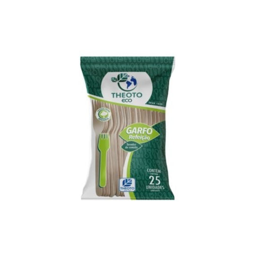 Garfo para Refeição de Madeira 25 Unidades Theoto
