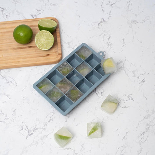 Forma de Gelo de Silicone Azul 15 Cubos Jumbo Oikos