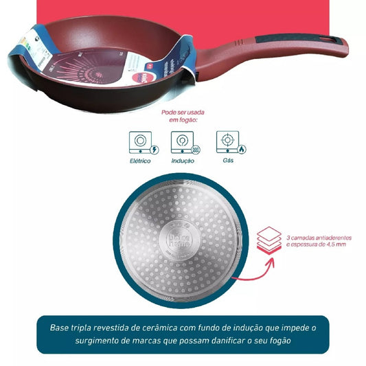 Frigideira Vermelha Antiaderente 20cm Dolce Home