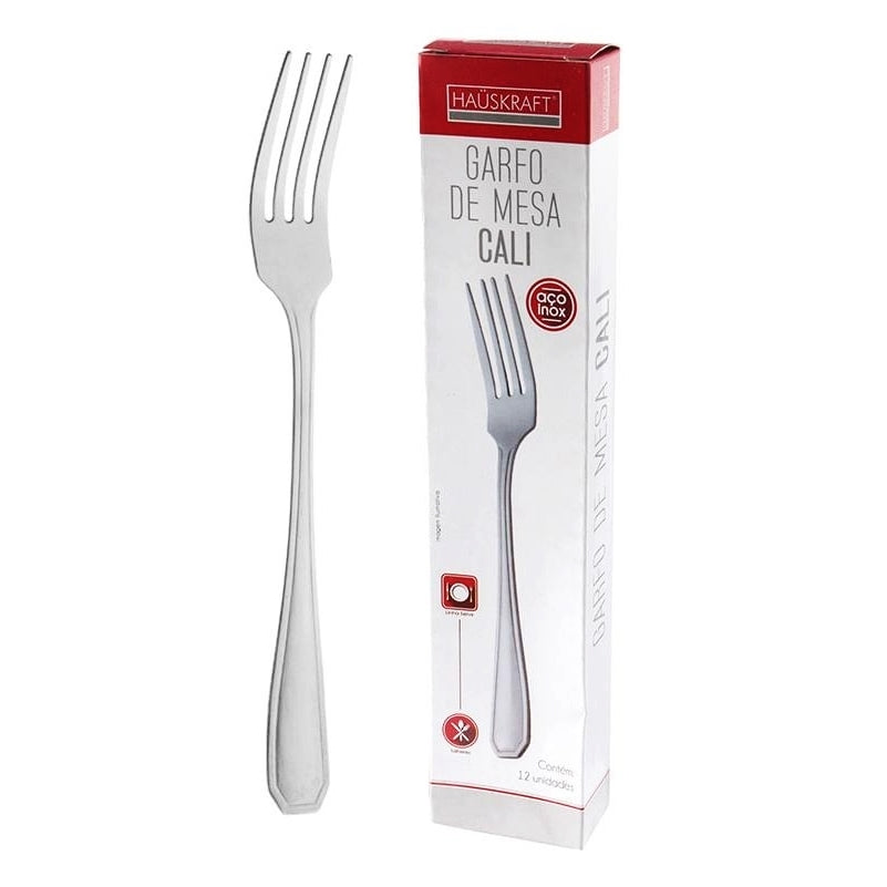 GARFO DE MESA CALI INOX 12UN 21X2,5CM HAUSKRAFT