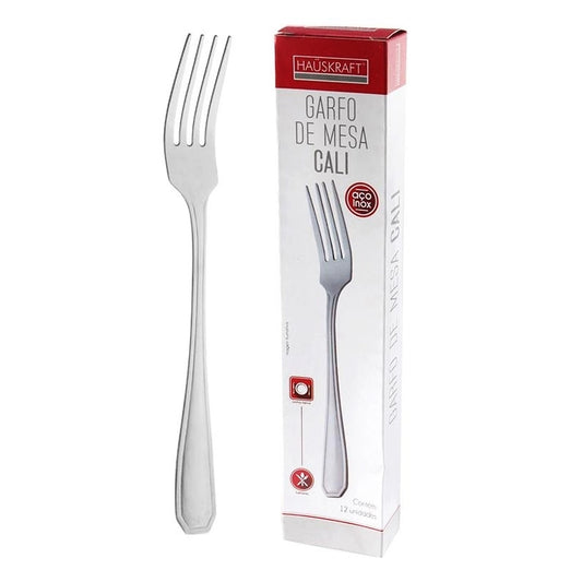 GARFO DE MESA CALI INOX 12UN 21X2,5CM HAUSKRAFT