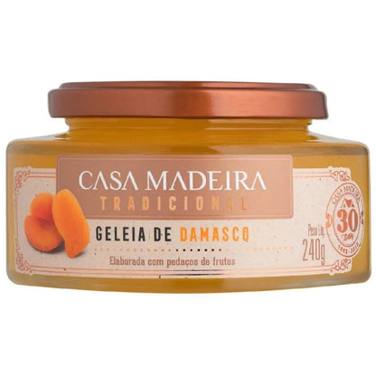 Geleia de Damasco com Pedaços Casa Madeira 240g Vegana Sem Glúten