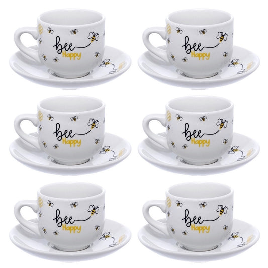 Jogo 6 Xicaras de Café com Pires Honey 90ml - Hauskraft