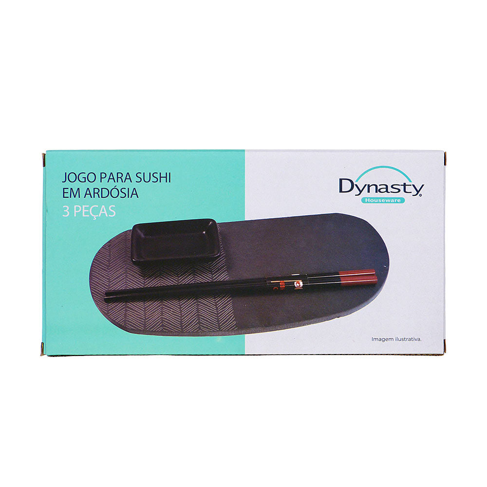 Jogo com 3 Peças para Sushi em Ardósia Dynasty