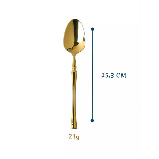Kit de 6 Colheres Sobremesa Gold Classic Dolce Home