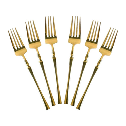 Kit 6 Garfos Dourados Inox Gold Classic Dolce Home