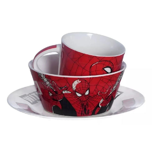 Kit Café da Manhã Spider-Man 3 Peças Infantil Zona Criativa