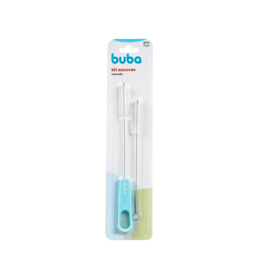 Kit Escovas Canudo Azul com 2un Buba