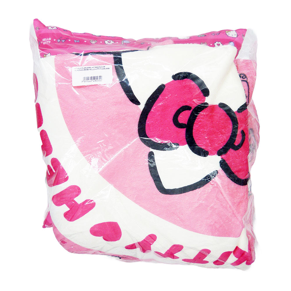 Kit Manta com Almofada 35x35cm Hello Kitty Flawless
