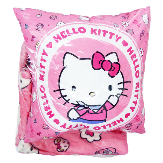 Kit Manta com Almofada 35x35cm Hello Kitty Flawless