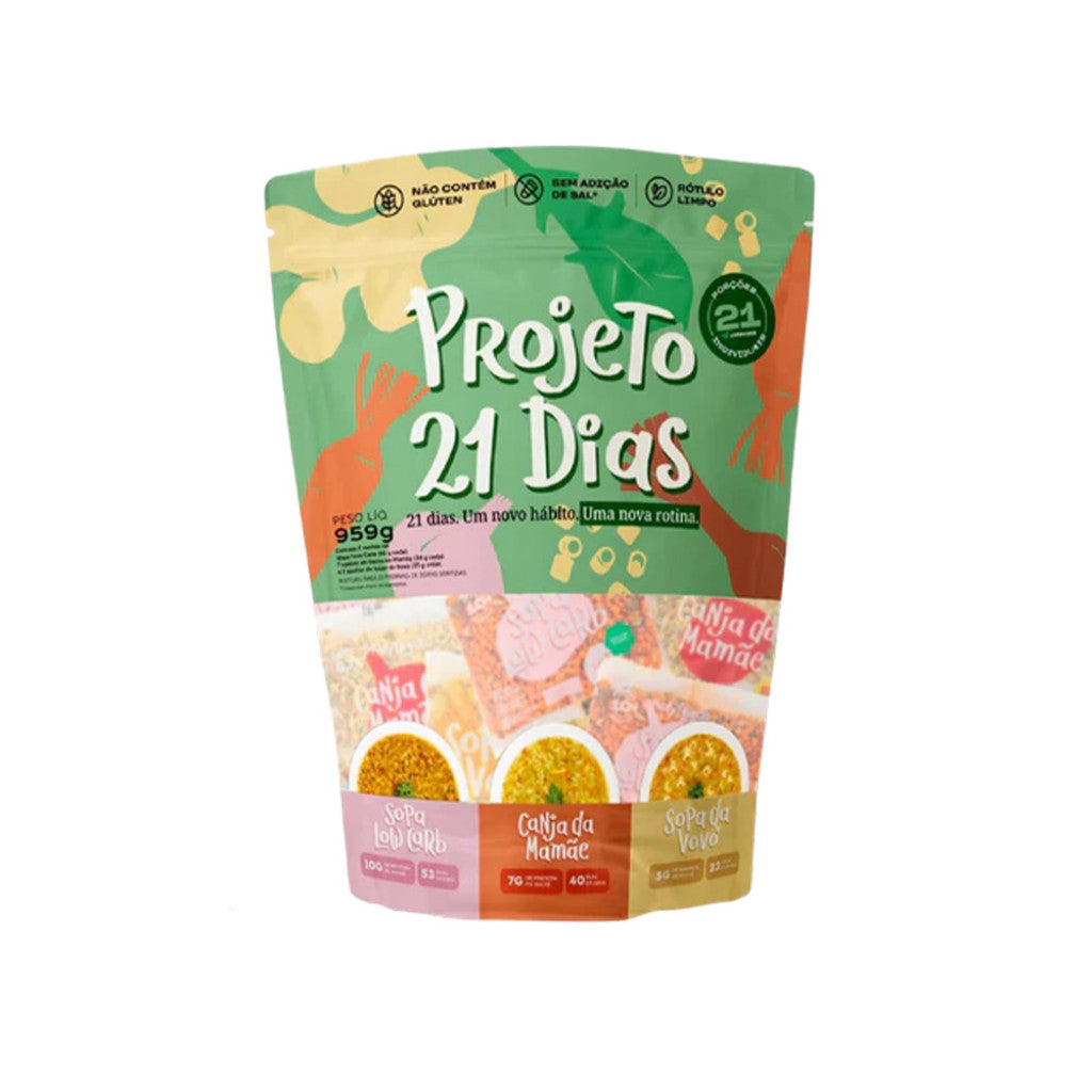 Kit Projeto 21 Dias Holyfoods 959g   21 Sopas Práticas