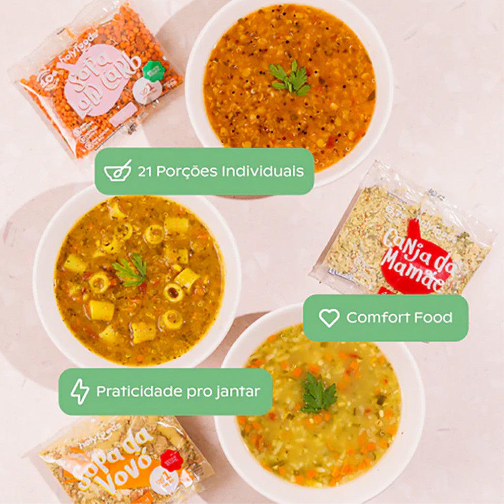Kit Projeto 21 Dias Holyfoods 959g   21 Sopas Práticas