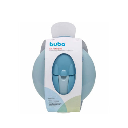 Kit Refeiçãocom Compartimento e Talheres Azul Buba