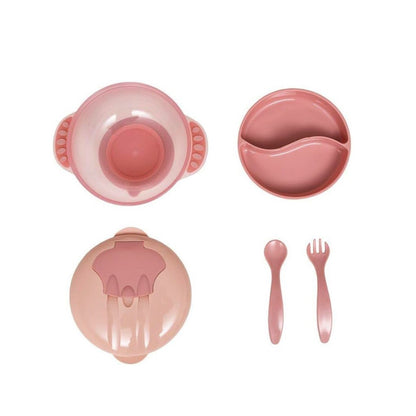 Kit Refeição com Compartimento e Talheres Rosa Buba