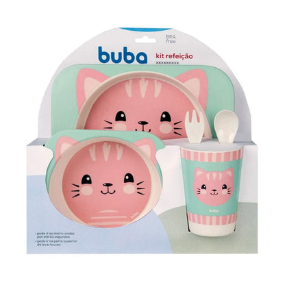 Kit Refeição em Bambu Gatinho Buba