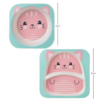 Kit Refeição em Bambu Gatinho Buba