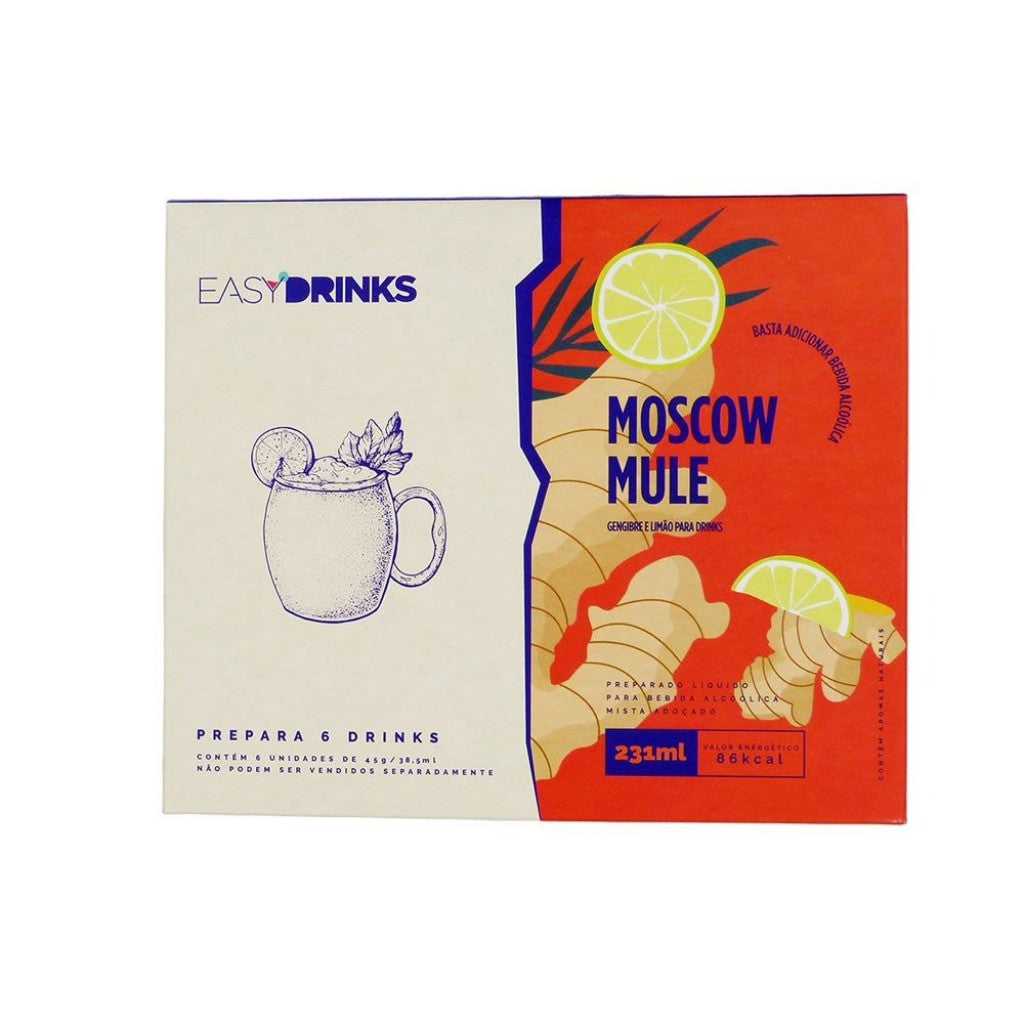 Kit Sache Preparado de Frutas Limão Moscow Mule com 6Un 231ml Easy Drinks