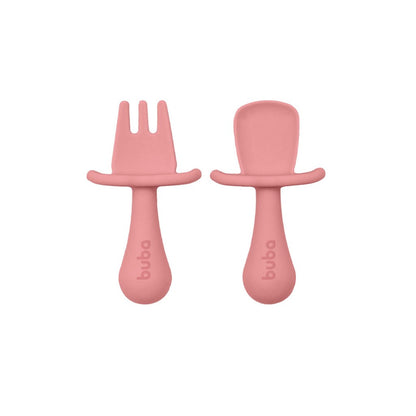 Kit Talheres Silicone Ursinho Rosa Buba