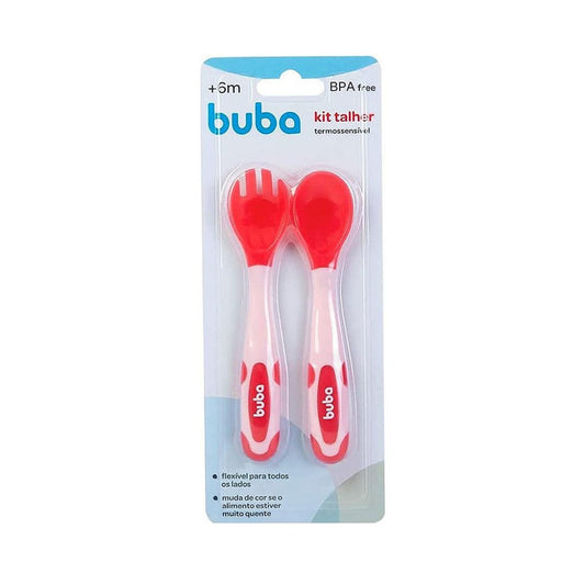 Kit Talheres Termossensiveis Rosa Buba