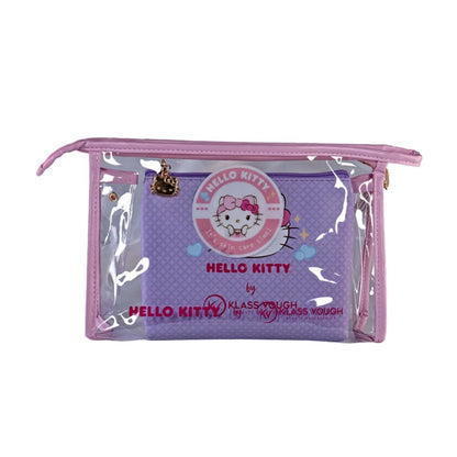 Kit 2 Necessaires Hello Kitty Klass Vough Estampada e Transparente Pink