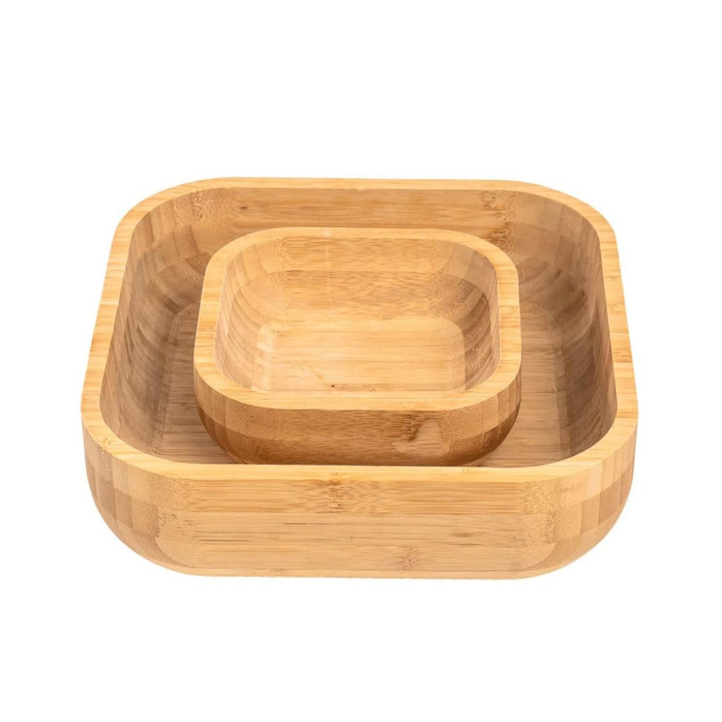 Kit de 2 Bowls de Bambu Quadrados 23cm e 14cm Oikos