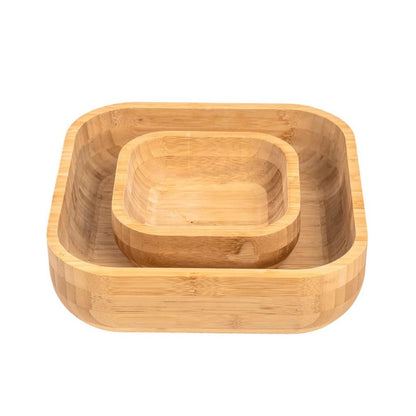 Kit de 2 Bowls de Bambu Quadrados 23cm e 14cm Oikos