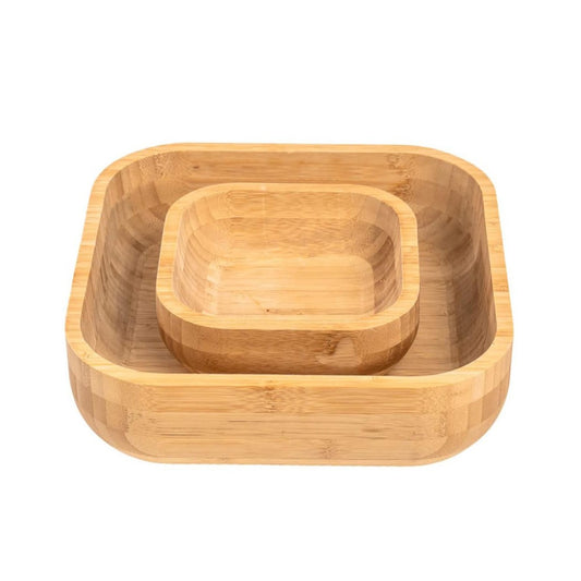 Kit de 2 Bowls de Bambu Quadrados 23cm e 14cm Oikos