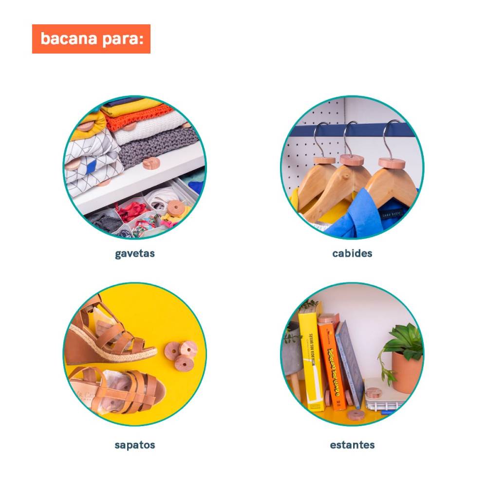 Kit de 6 Anéis Antimofo de Cedro