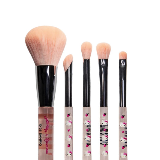 Kit de Pincéis com 5 Mini Pincéis e Necessaire Beleza de Bolso Hello Kitty Klass Vough