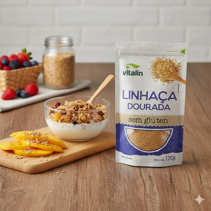 Linhaça Dourada em Grãos Sem Glúten 120g Vitalin