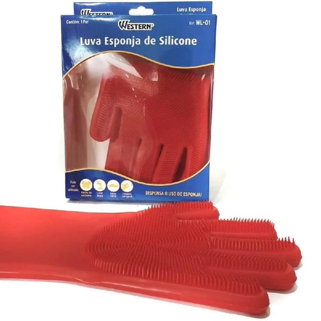 Luva Esponja de Silicone 1 Par