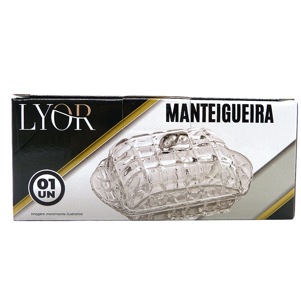 Manteigueira de Cristal Deli 17x10,5x8cm