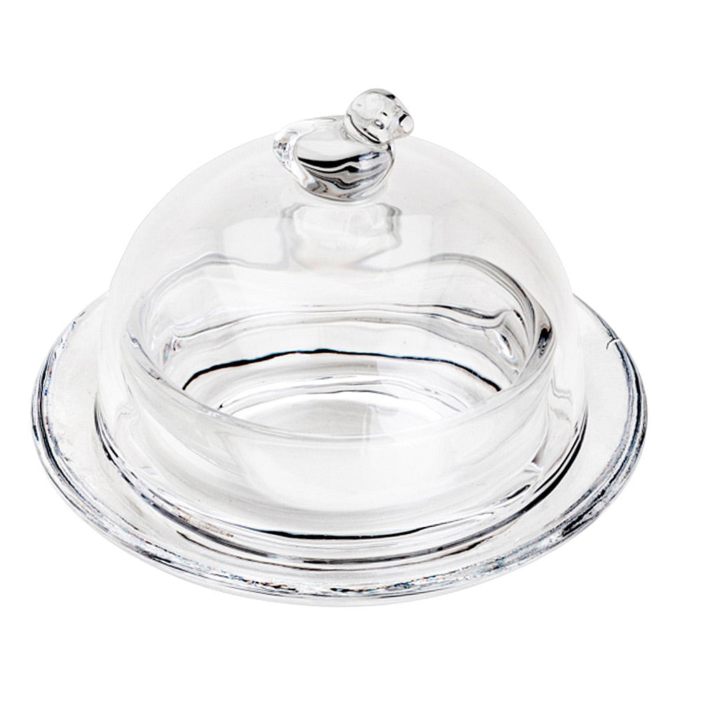 Manteigueira de Cristal Passaro 9,5x6,5cm Lyor