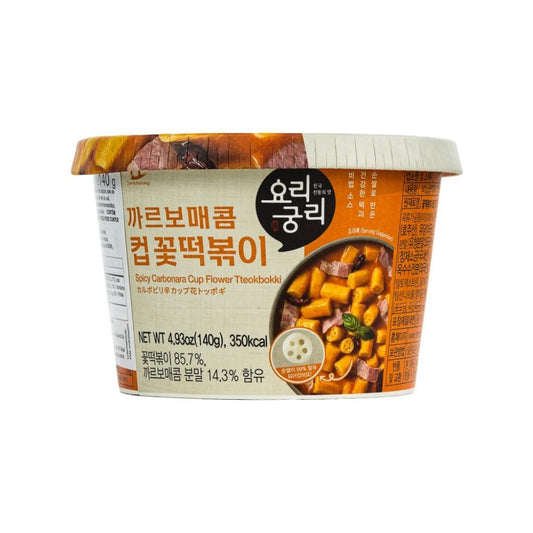 Massa de Arroz Spicy Carbonara Cup Flower Tteokbokki 140g Semchorong