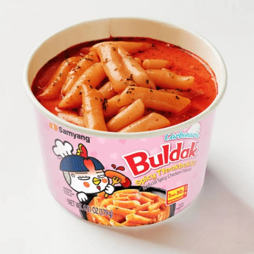 Massa de Arroz Tteokbokki Carbonara Buldak 179g Samyang