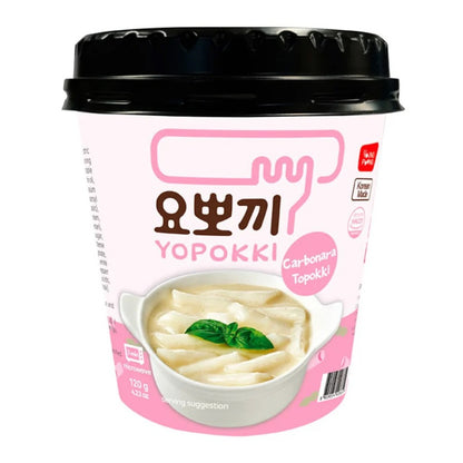 Massa de Arroz Yopokki Carbonara Young Poong 120g - Tteokbokki Instantâneo