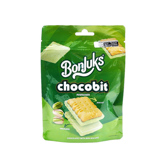 Mini Biscoito com Chocolate Sabor Pistache 50g Bonjuks