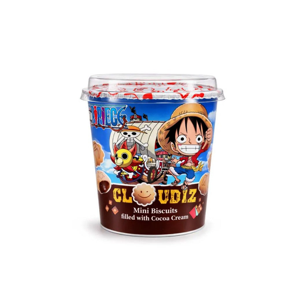 Mini Biscoitos Recheados com Creme de Cacau Cloudiz One Piece 90g Kandiz