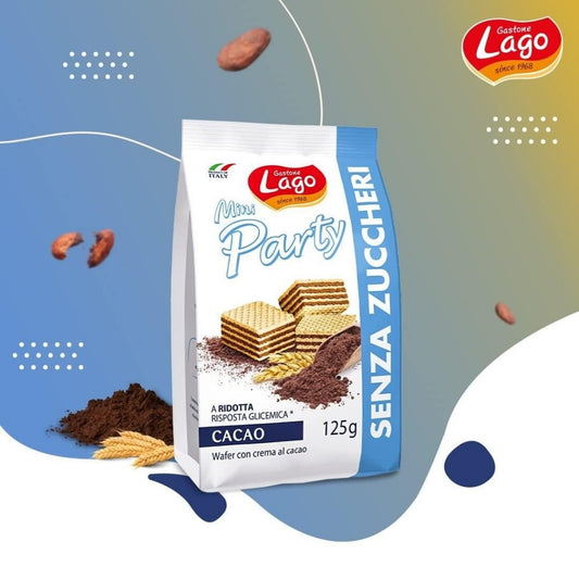 Mini Wafer Chocolate Sem Açúcar Party 125g Lago