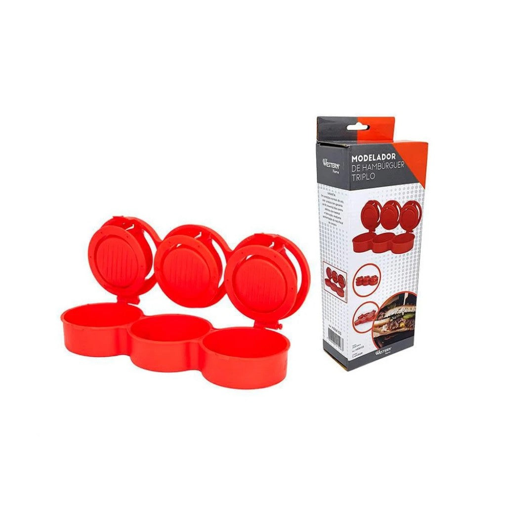 Modelador de Hambúrguer Triplo Western Home