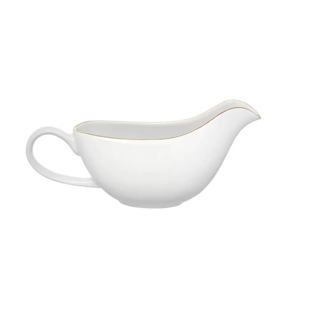 Molheira Porcelana Branca com Borda Dourada Royal 23x9x10,5cm