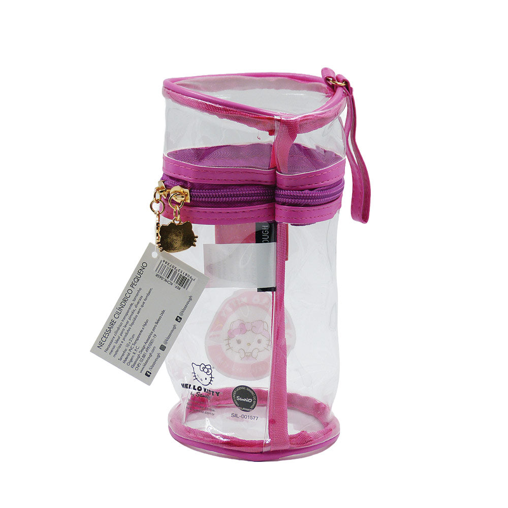 NECESSAIRE CILINDRICA PEQUENA HELLO KITTY 10X21CM KCHK-06SR KLASS VOUGH