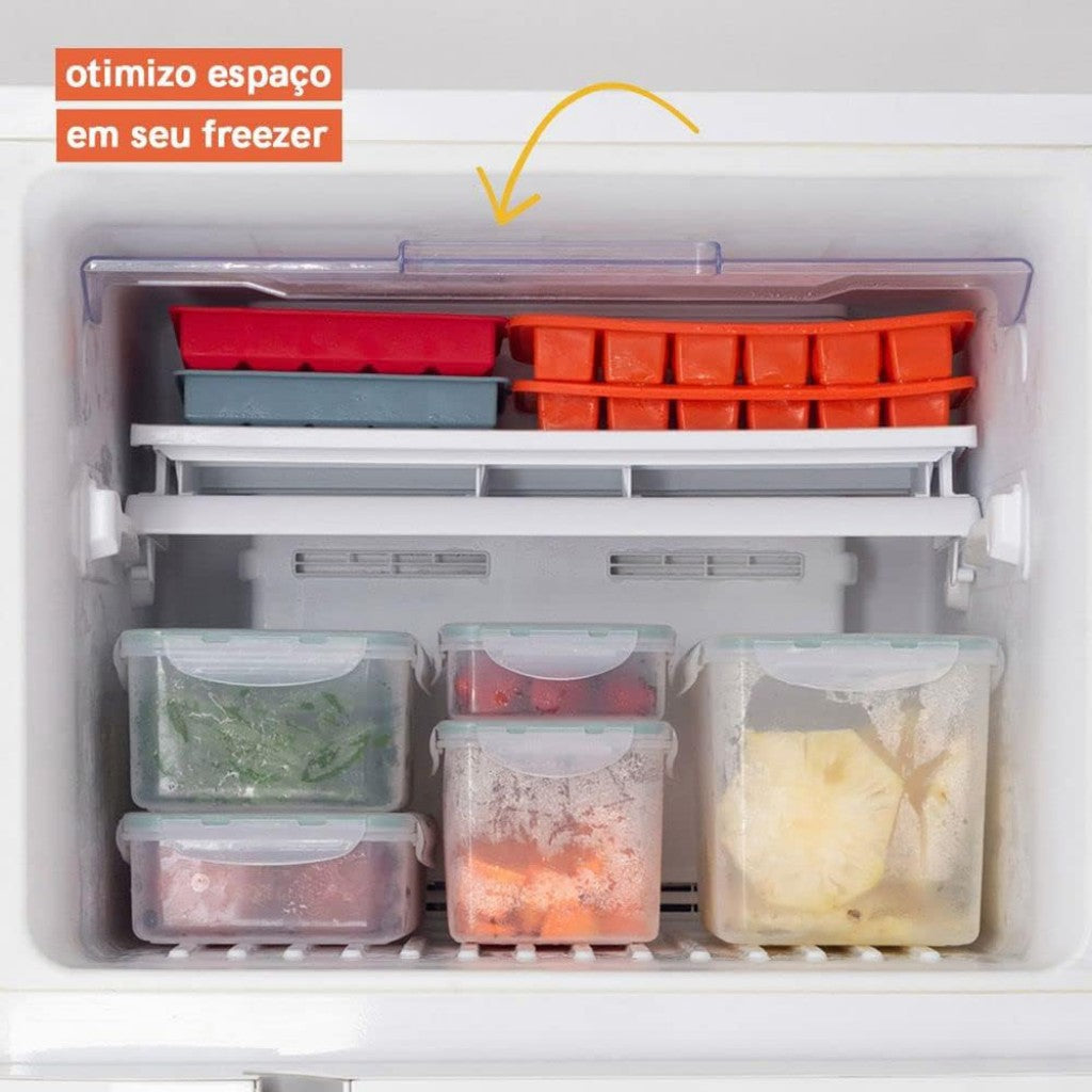 Forma de Gelo de Silicone Vermelho 15 Cubos Jumbo Oikos