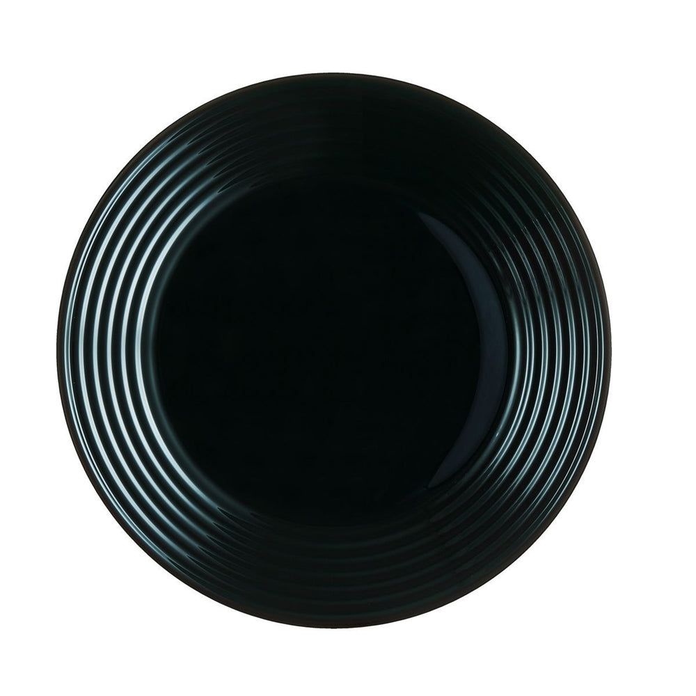 PRATO RASO HARENA VIDRO TEMPERADO PRETO 27CM LUMINARC