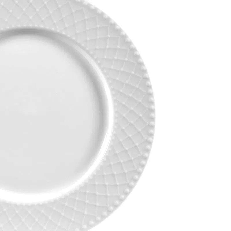 PRATO RASO ODESSA PORCELANA BRANCO 27,5CM LHERMITAGE