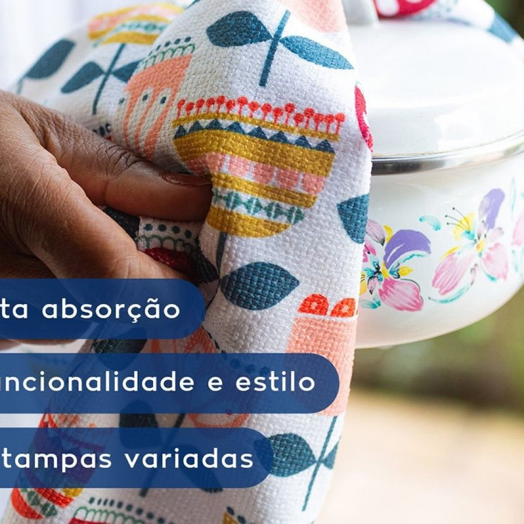 Pano de Copa Sortido Seca Mais 40x60cm Camesa